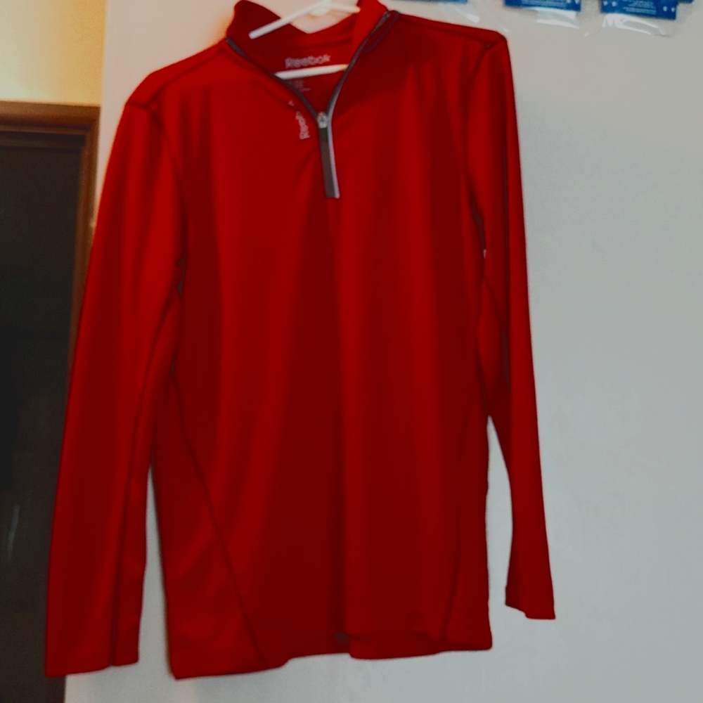 Men's Reebok 1/4 zip red athletic pullover (small)